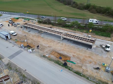 Aerial view of the bridge